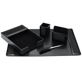 45-DSKA5 5pcs synthetic leather desk set black